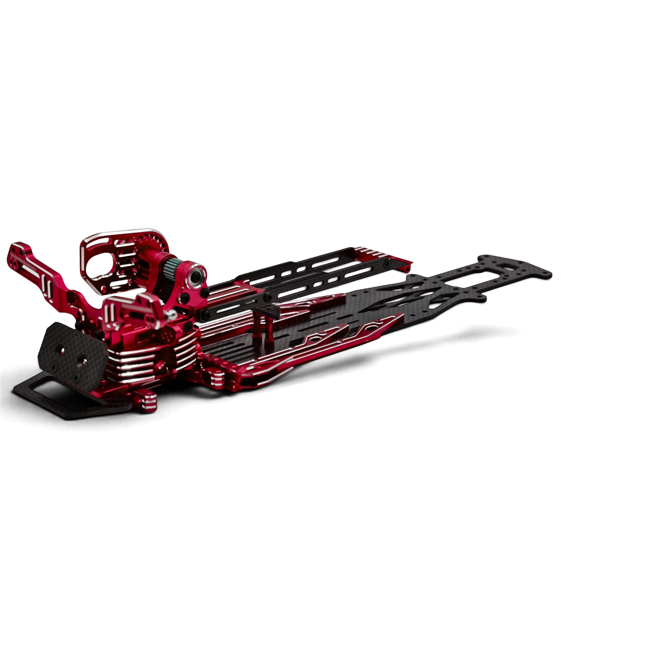 Kit de conversion châssis SV2 Rhino Racing rouge en carbone pour voiture RC drift, vendu par DriftParadiZ