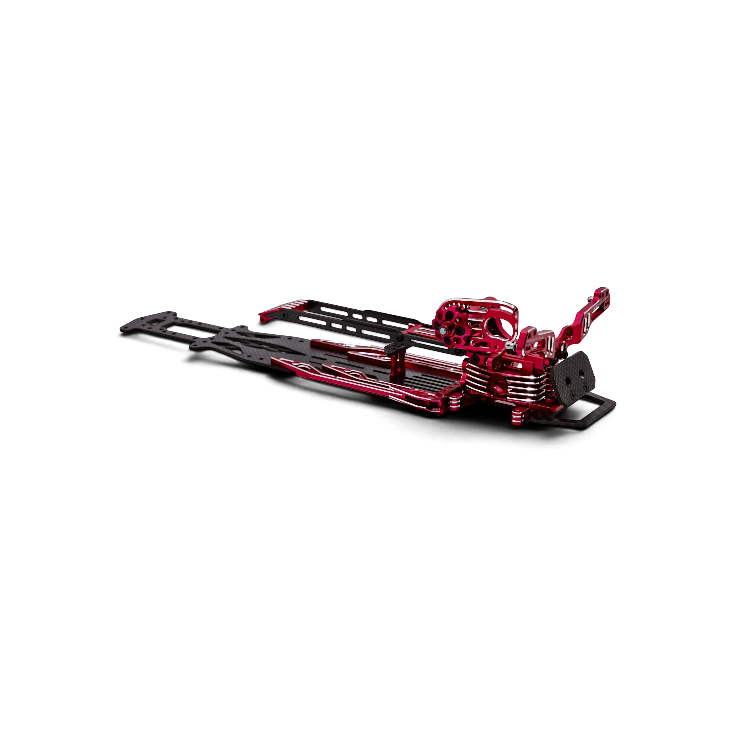 Kit de conversion châssis SV2 Rhino Racing par DriftParadiZ avec platine en carbone et pièces en aluminium rouge