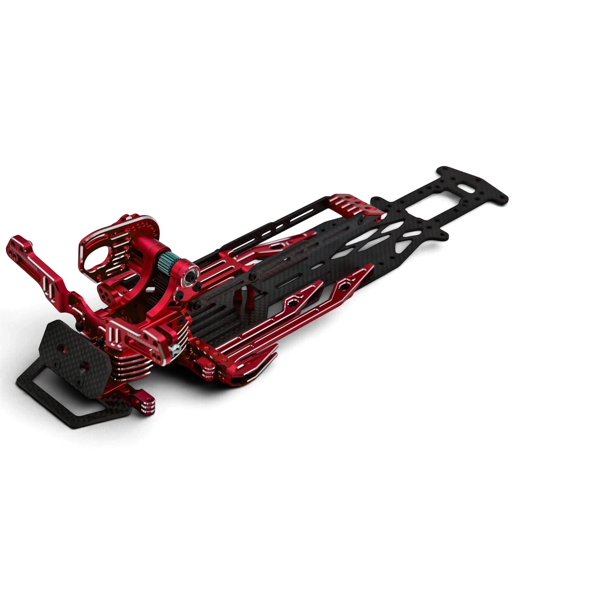 Kit de conversion châssis SV2 Rhino Racing par DriftParadiZ avec platine en carbone et pièces en aluminium rouge