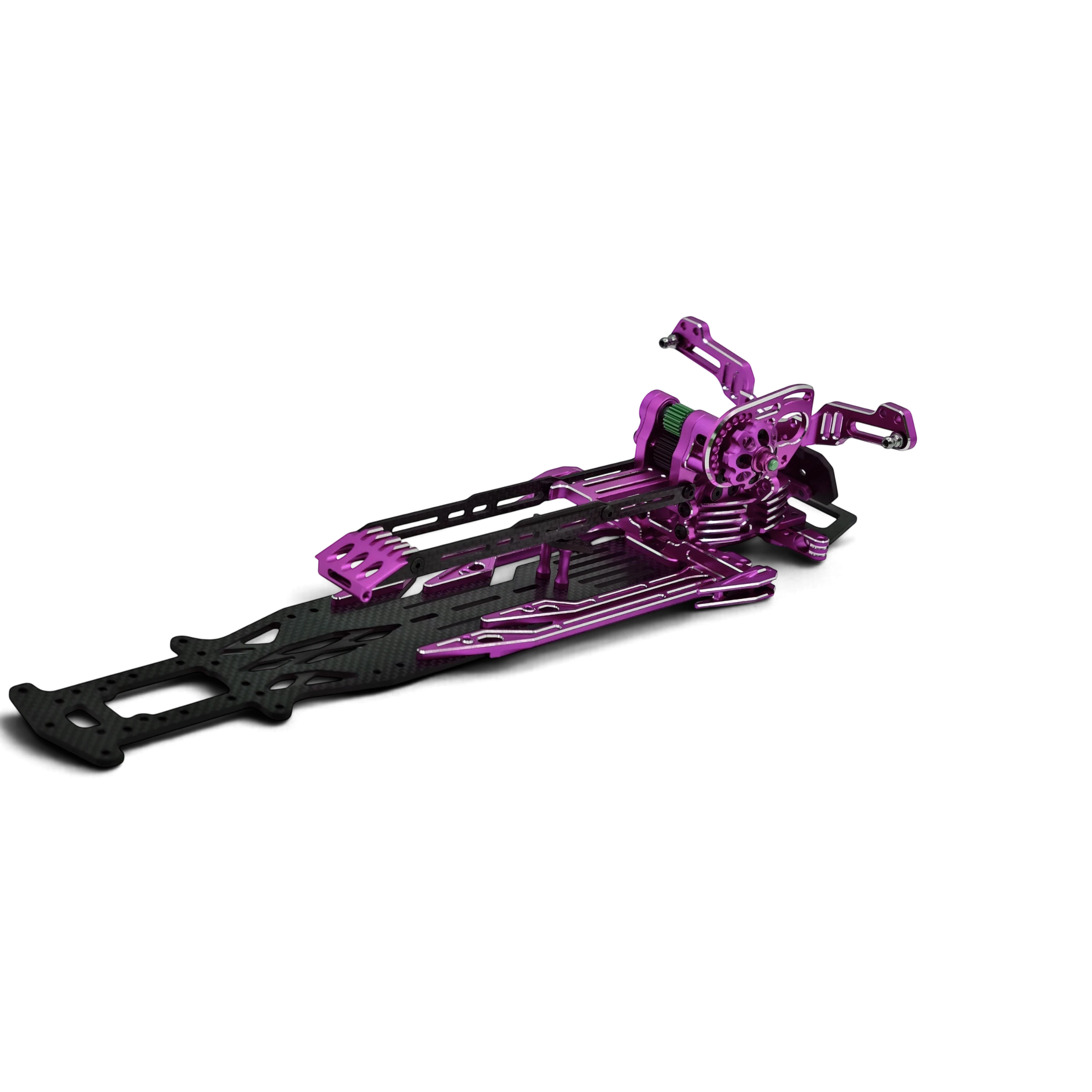 Kit de conversion châssis SV2 Rhino Racing violet en carbone pour voiture RC Drift vendu par DriftParadiZ