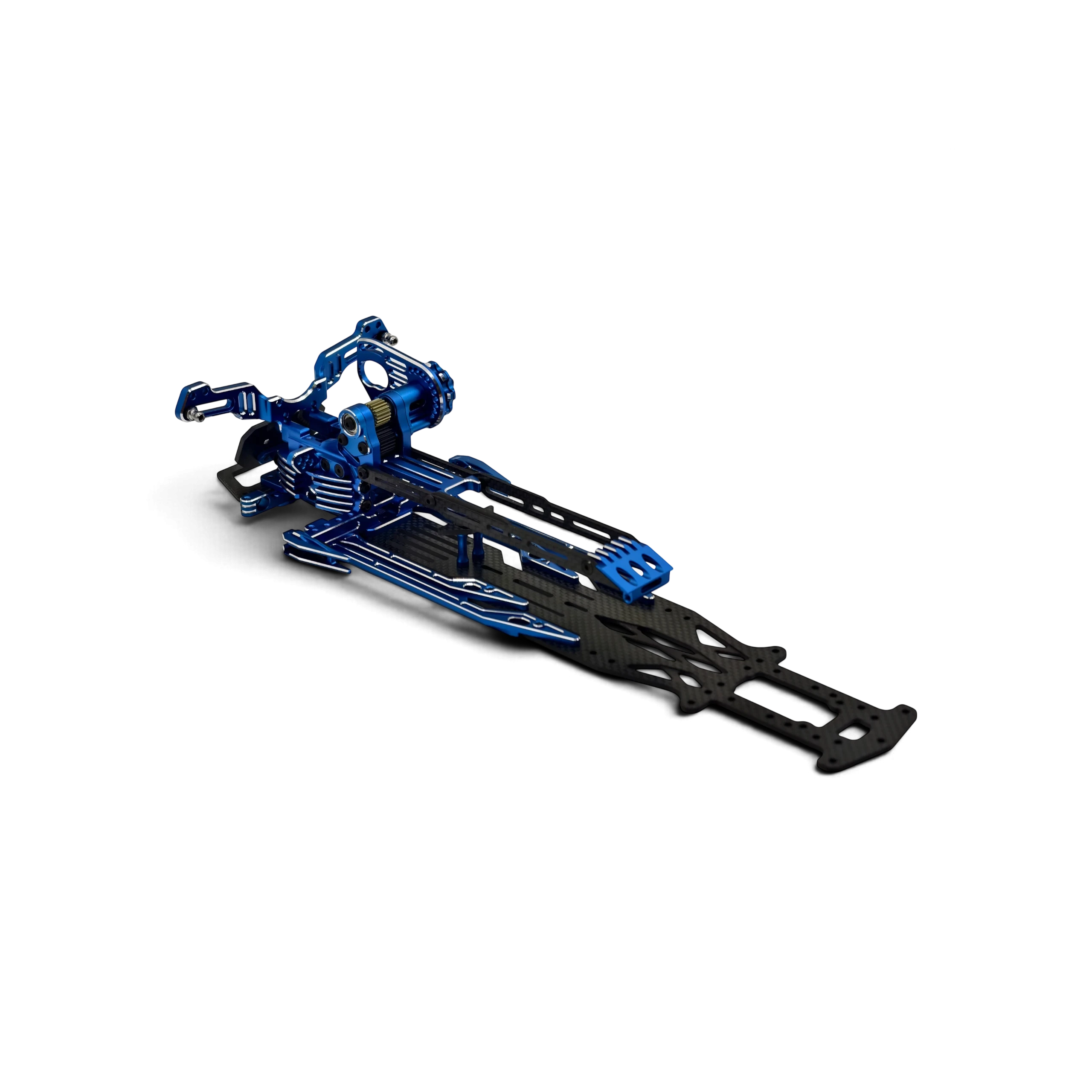 Kit de conversion châssis SV2 Rhino Racing DriftParadiZ avec platine inférieure en carbone et transmission bleue
