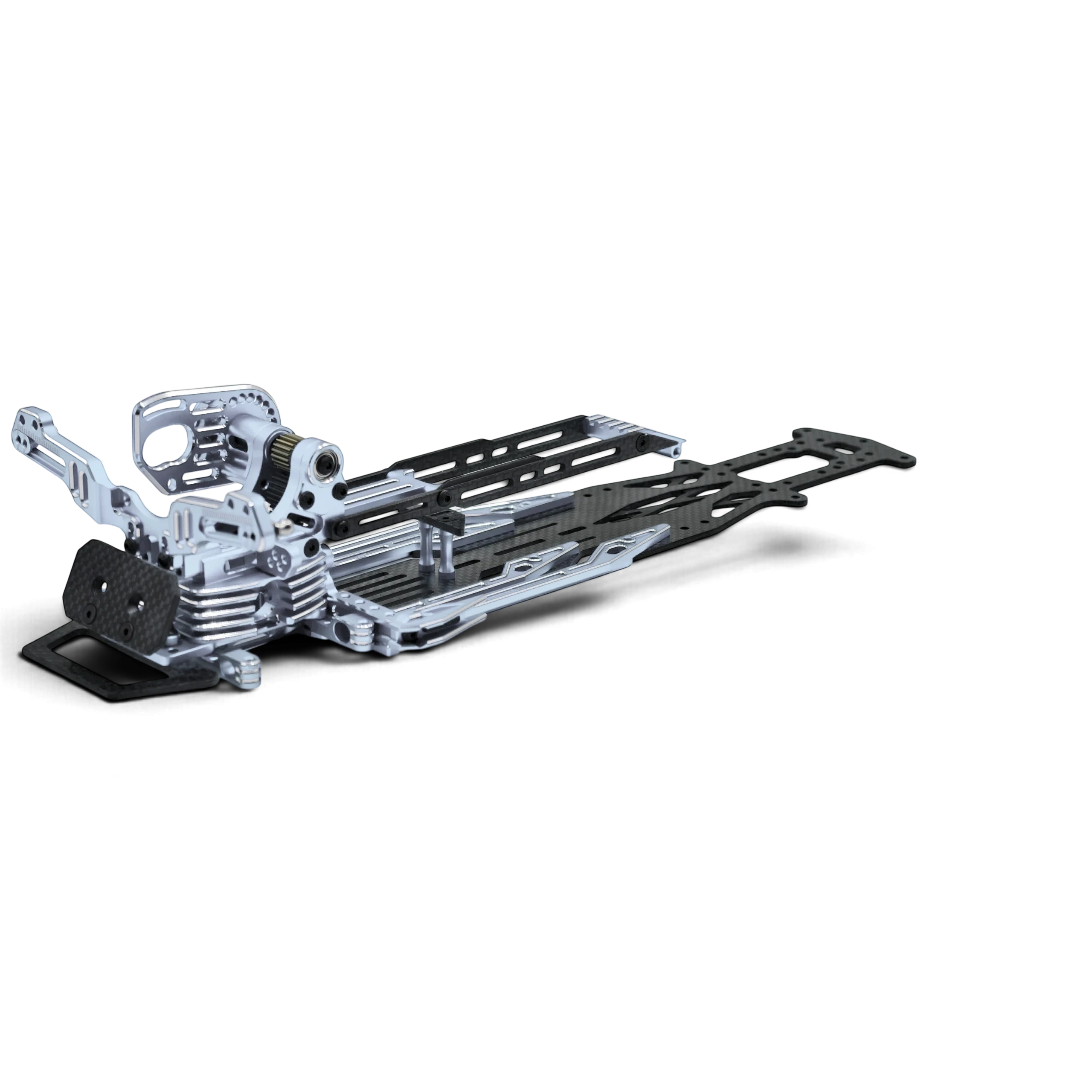 Kit de conversion châssis SV2 Rhino Racing pour voiture RC, incluant platine en carbone et transmission en aluminium