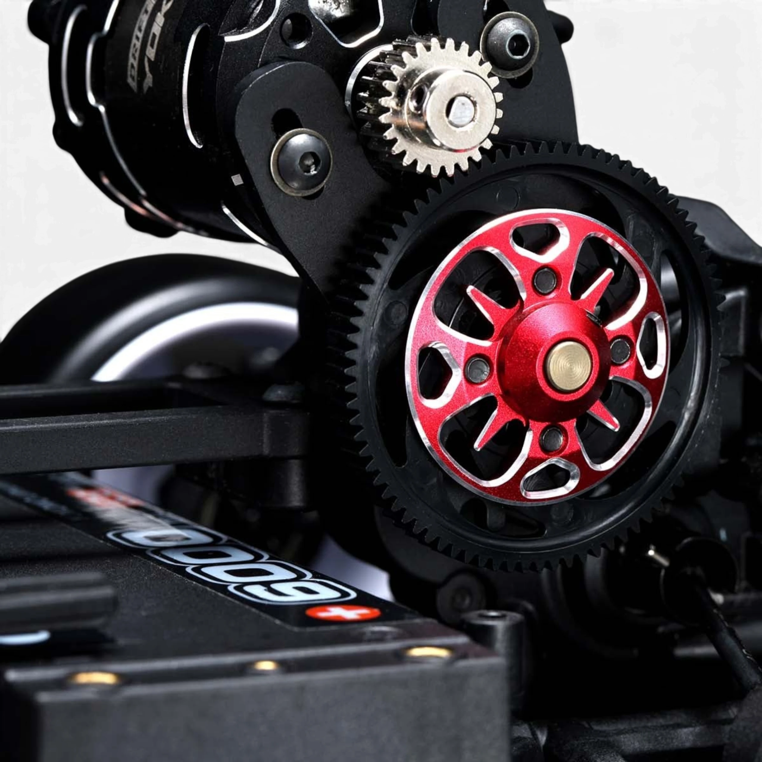 Moyeu de couronne allégé en aluminium rouge DriftParadiZ pour châssis RC Yokomo RD, SD et MD