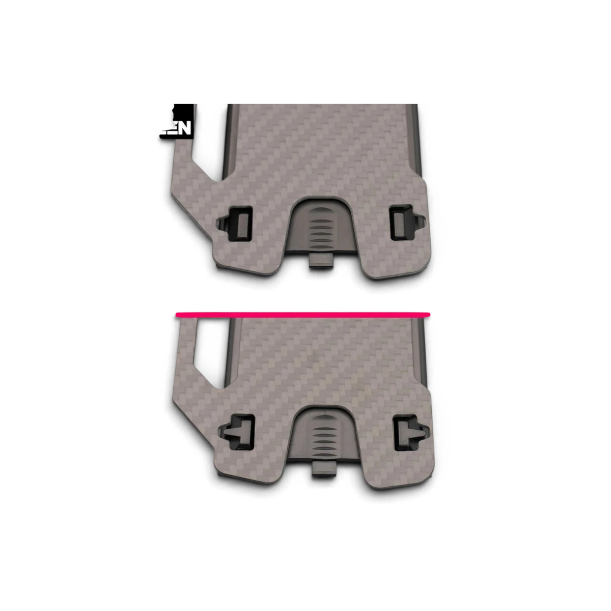 Plaque anti-basculement en carbone brillant pour radiocommande Futaba, compatible avec le système KaizenRC.