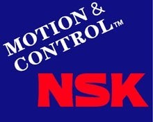 Logo DriftParadiZ pour roulement haute précision NSK Motion and Control sur fond bleu