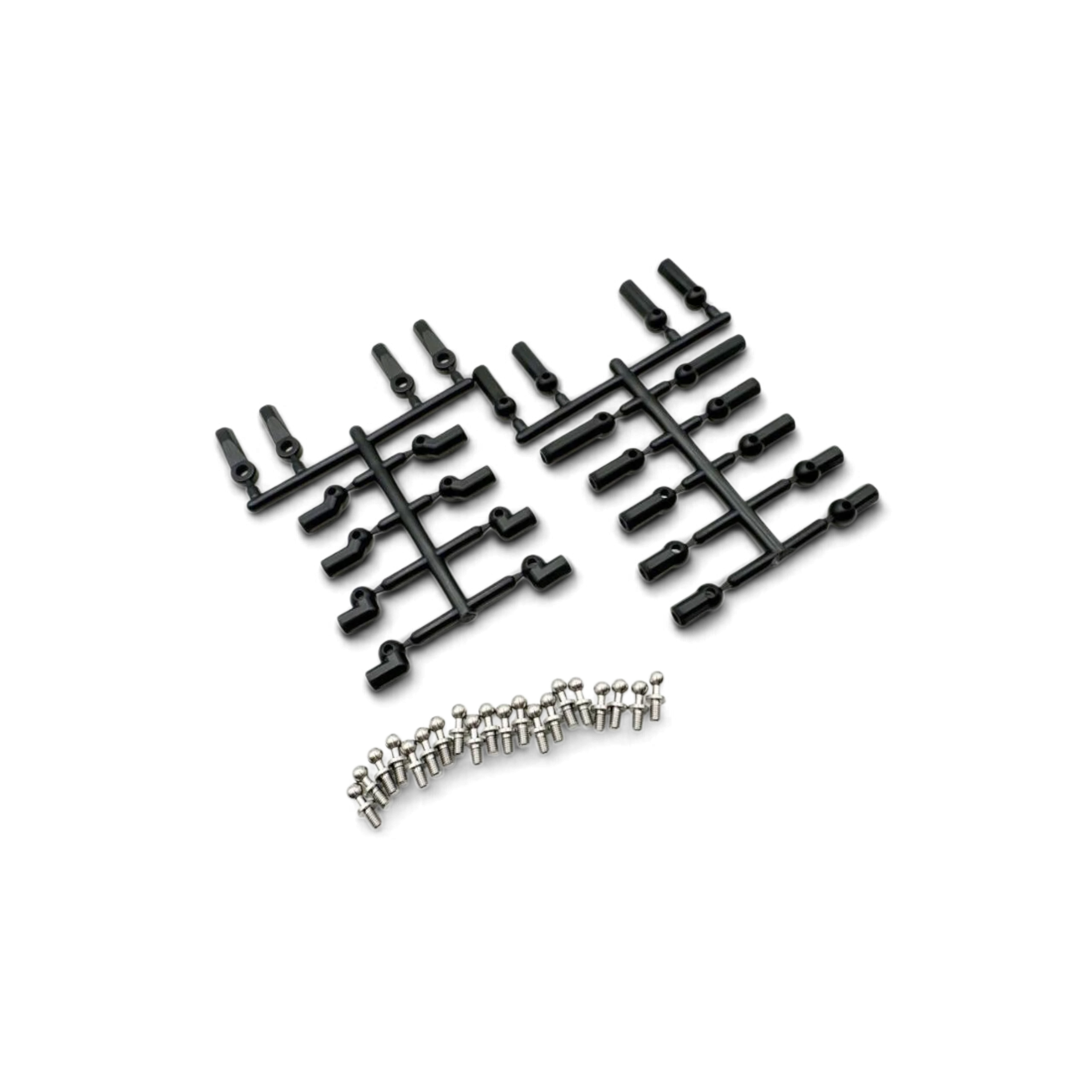 Set de chapes et rotules noires RhinoRacing pour modèle Shark de DriftParadiZ, pièces de rechange pour RC