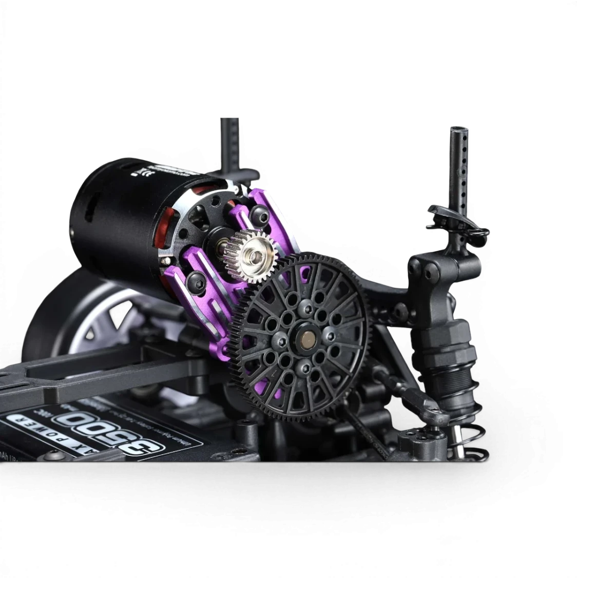 Support moteur en aluminium violet DriftParadiZ avec dissipateur thermique pour châssis RC Yokomo RD et SD