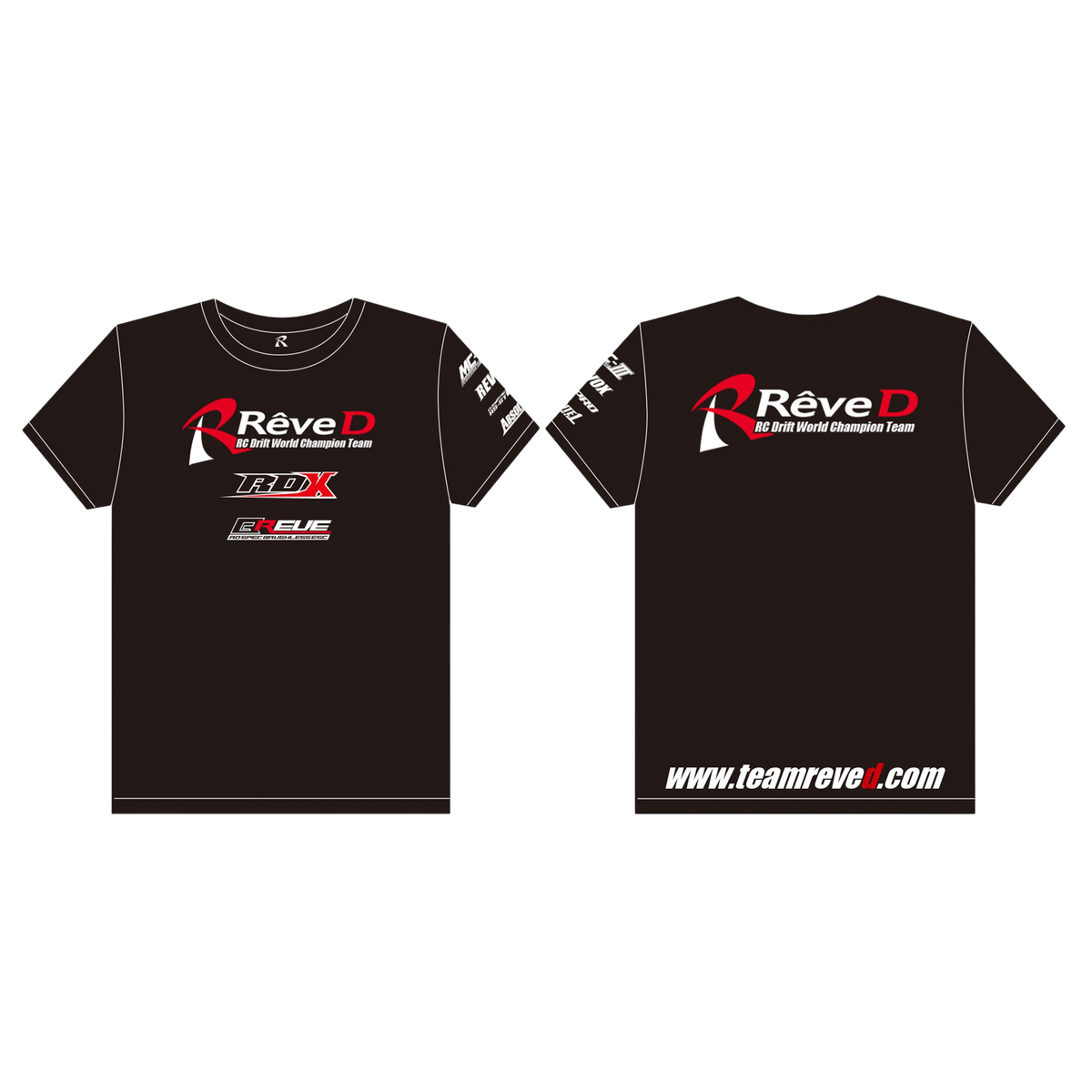 T-shirt noir DriftParadiZ Rêve D Édition 2026 avec logos officiels sur le devant, le dos et la manche gauche.