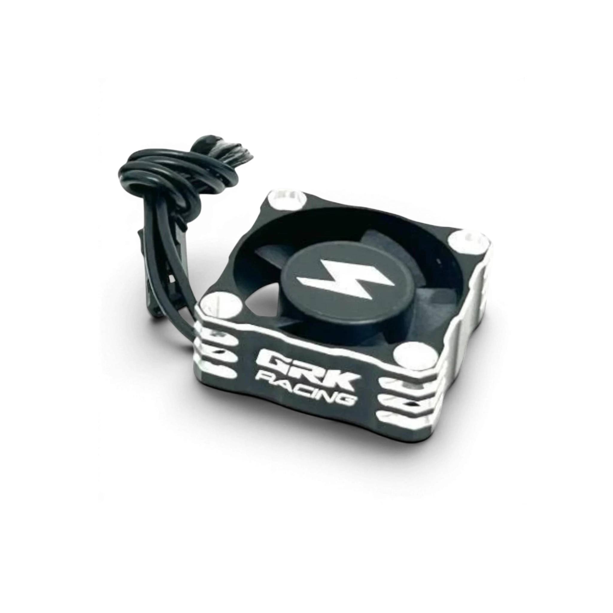 Ventilateur aluminium noir DriftParadiZ GRK RACING 30mm pour refroidissement de châssis RC avec logo gravé