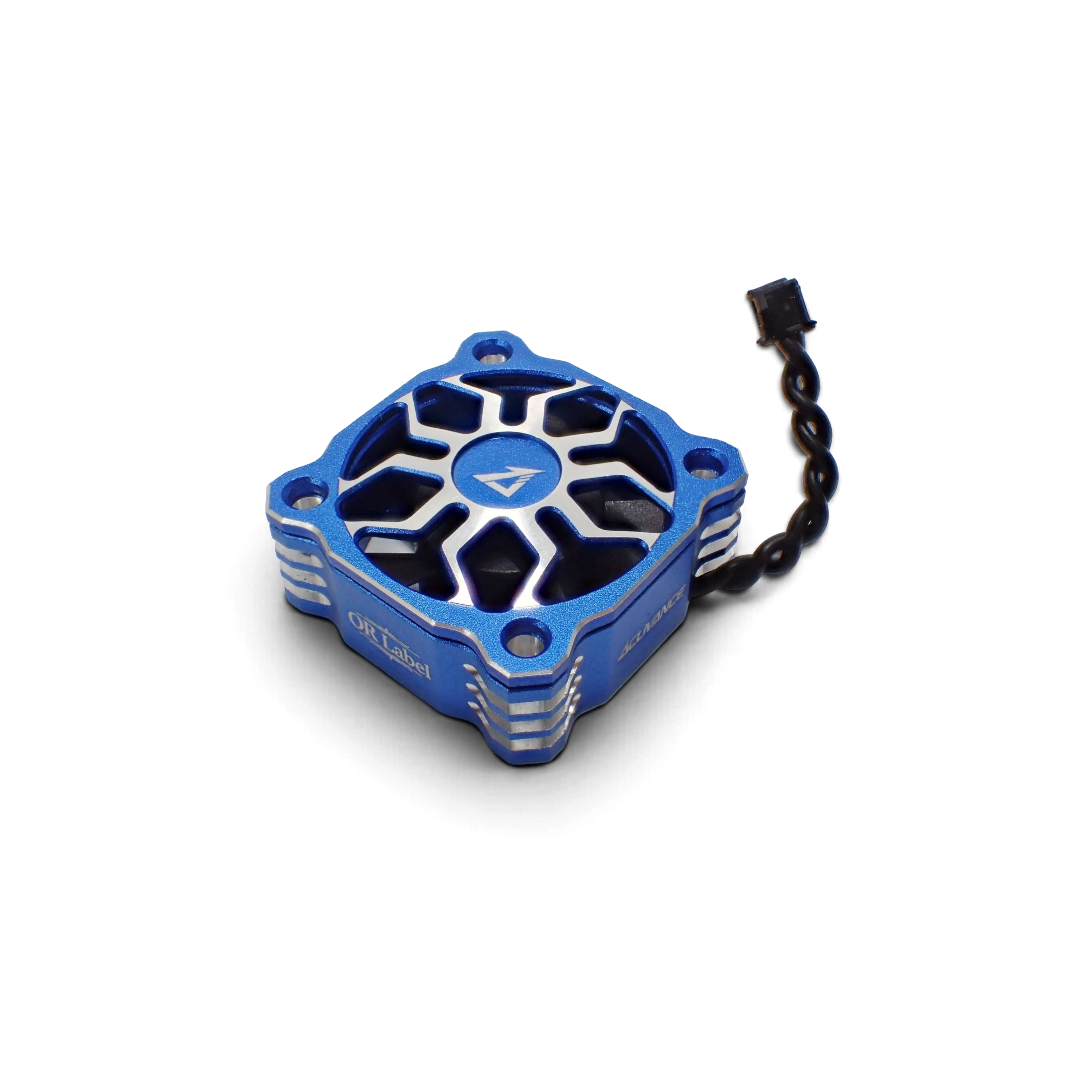 Ventilateur haute vitesse bleu Acuvance REY-Storm II en aluminium usiné pour châssis RC vendu par DriftParadiZ