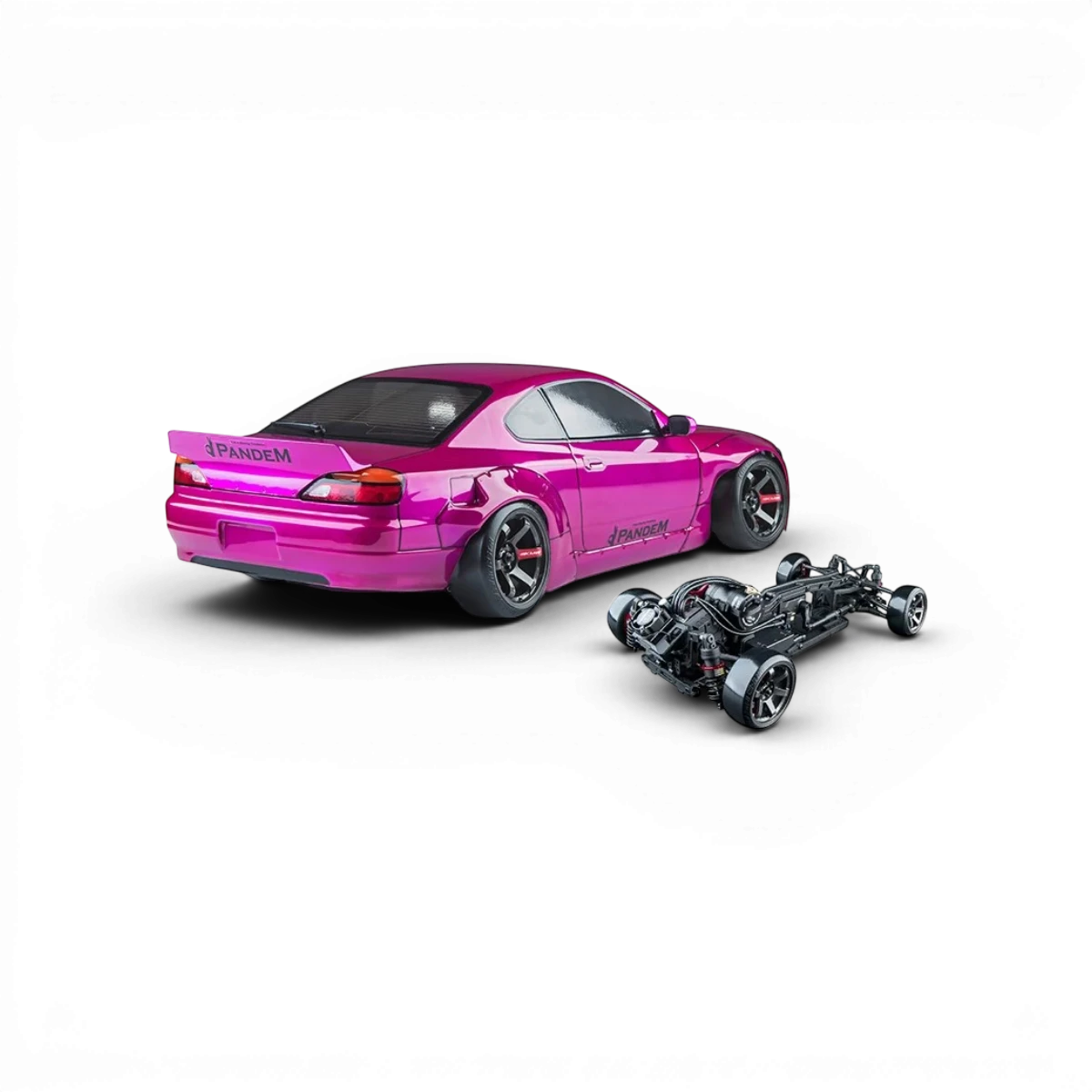 Voiture RC Drift Max Speed Technology RMX 4 RTR 22B, brushless sensored, prête à rouler, en couleur rose.