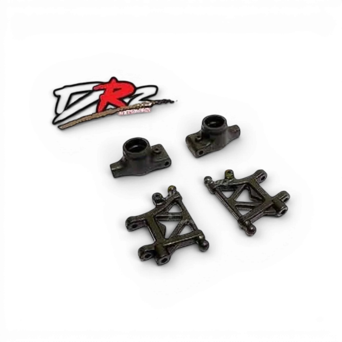 Ensemble de triangles arrière et moyeu Atomic RC Mini DRZ/DRZV2, pièces détachées pour voiture RC, en plastique noir.