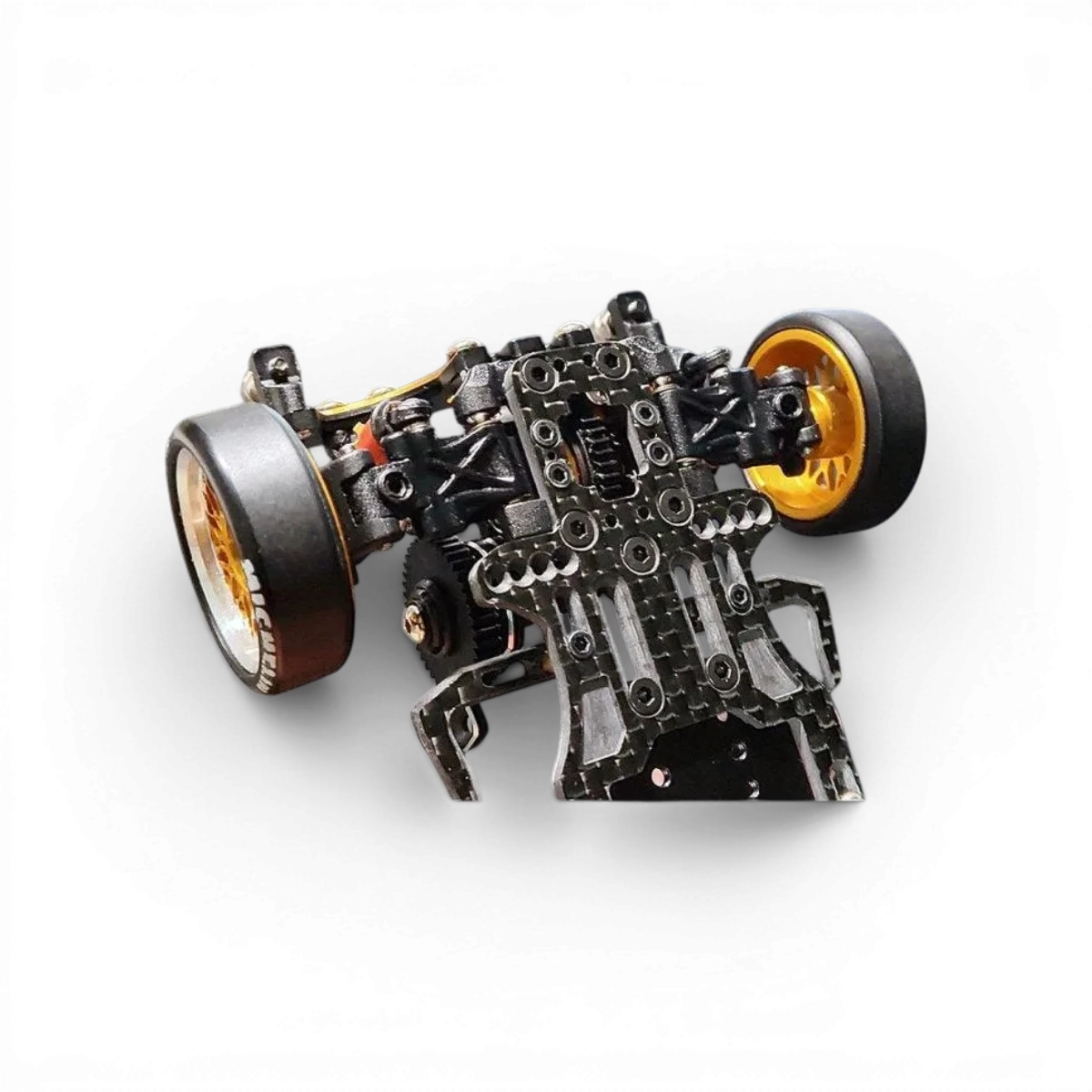 Kit châssis RC Drift DRZV3MS RWD de Atomic RC Mini, avec composants pour voiture radiocommandée de drift.