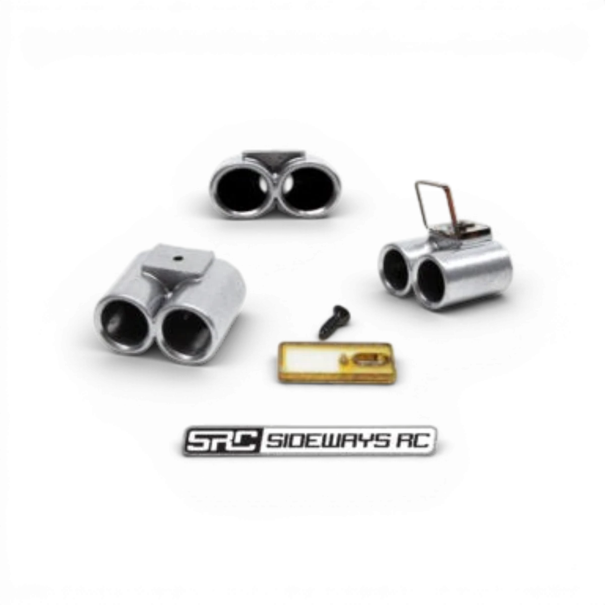 Échappement BF KIT TIP 3 de Src Sideways RC pour personnalisation de voiture RC, en finition noire avec détails métalliques.