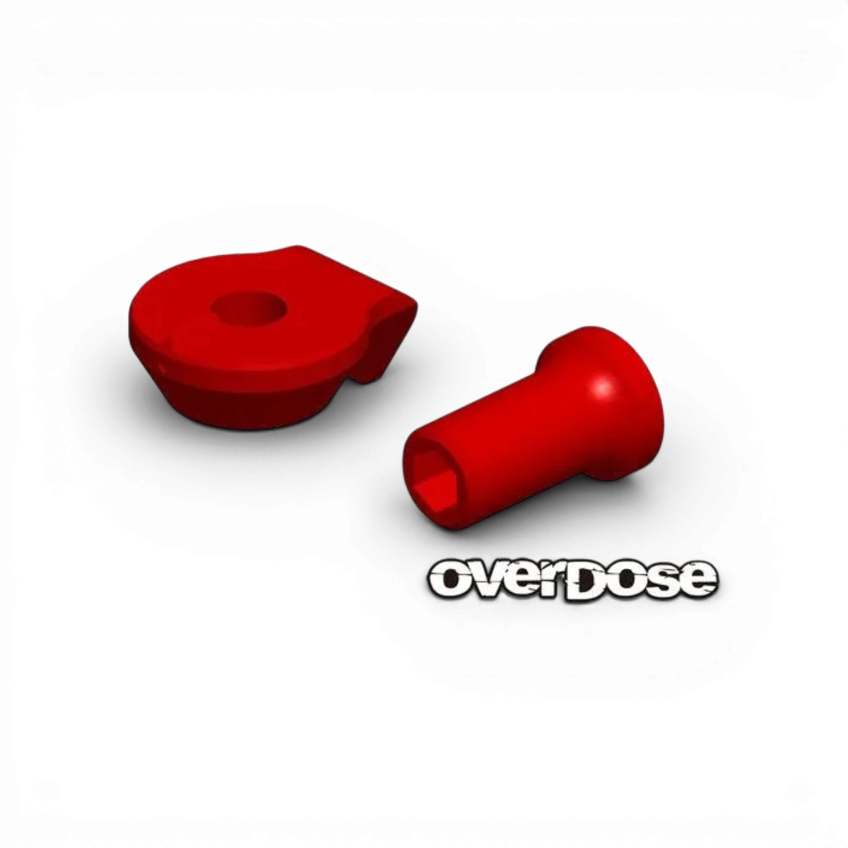 Écrou de réglage et butée pour fusée Type-2, pièce détachée Overdose pour moto, visible en gros plan sur l'image.