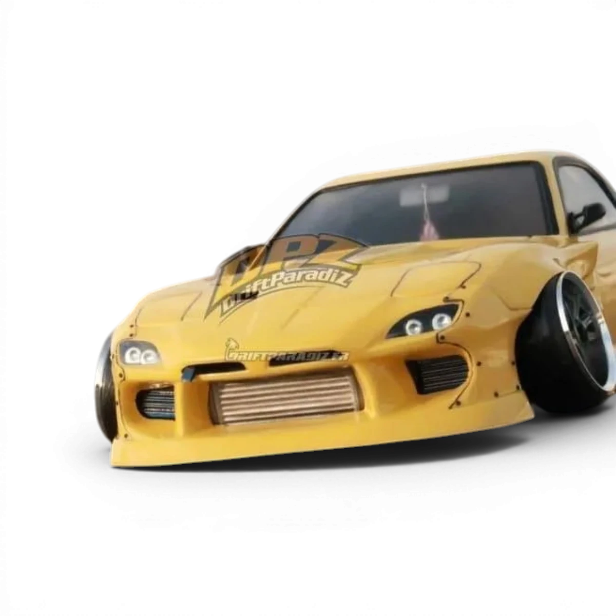 Ensemble d'intercooler en polycarbonate léger pour voiture de drift, customization par Pandora RC, image en vue de face.
