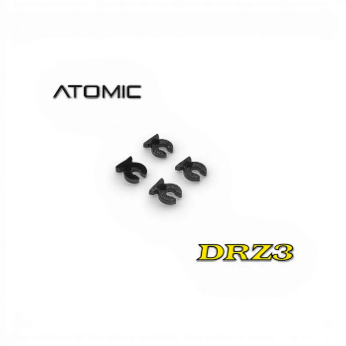 Ensemble de 4 entretoises de roulette DRZ3 MP pour pièces détachées Atomic RC Mini, compatibles avec modèles spécifiques.