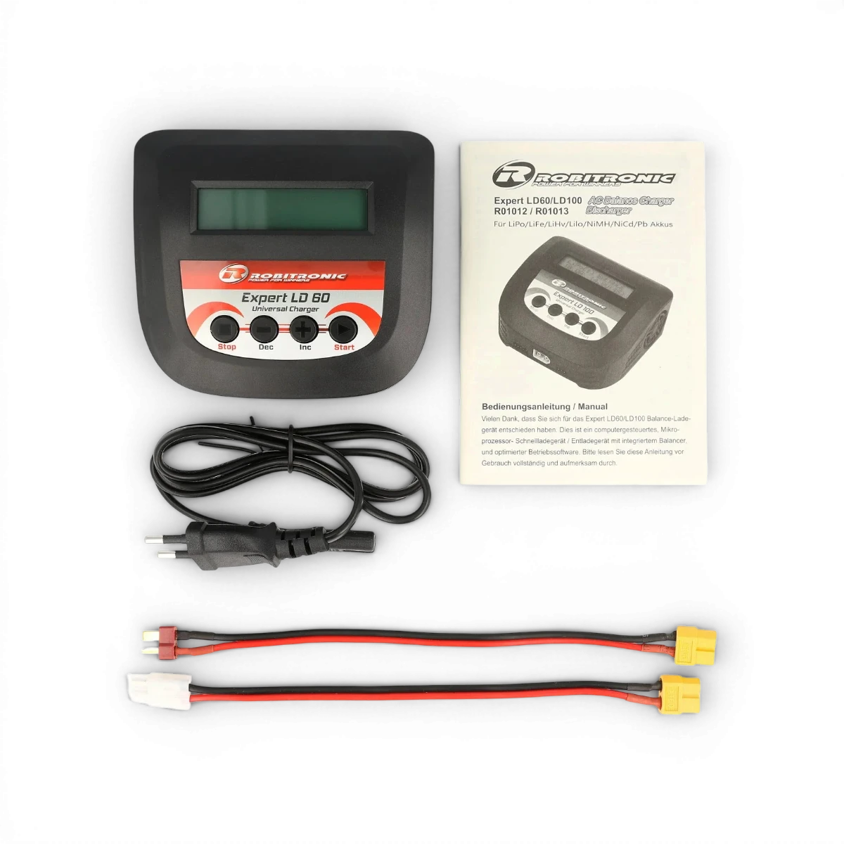 Chargeur LiPo Expert LD 60 de Robitronic pour batteries 2-4S, 6A, 60W, utilisé pour l'électronique de modélisme.