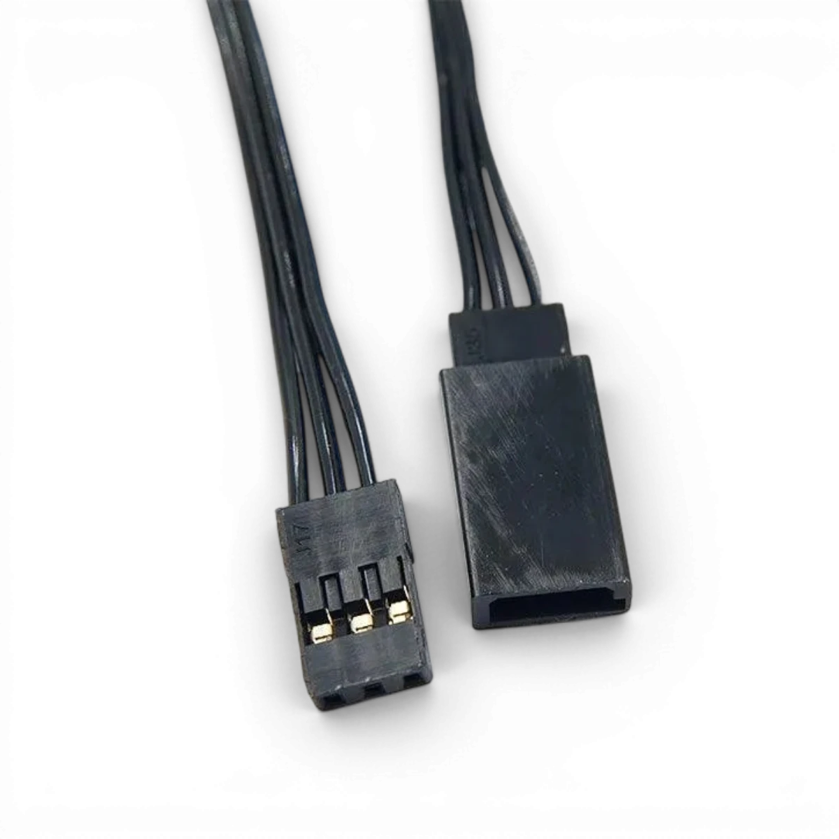 Extension servo électronique de 15cm JR noir de Yeah Racing, compatible ESC et servo pour modèles RC.