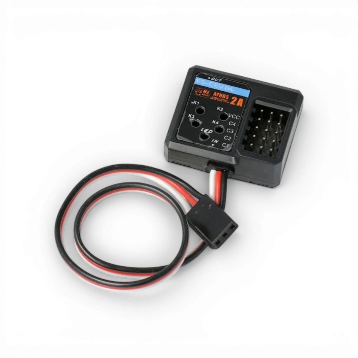 Extension i-Bus 4 canaux FlySky CEV04 pour électronique, connecteur pour système FlySky, compatible avec radiocommande et drone.