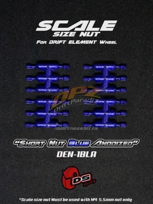 Faux goujons courts en bleu anodisé pour jantes, roulettes DS Racing, accessoires de fixation pour roues.