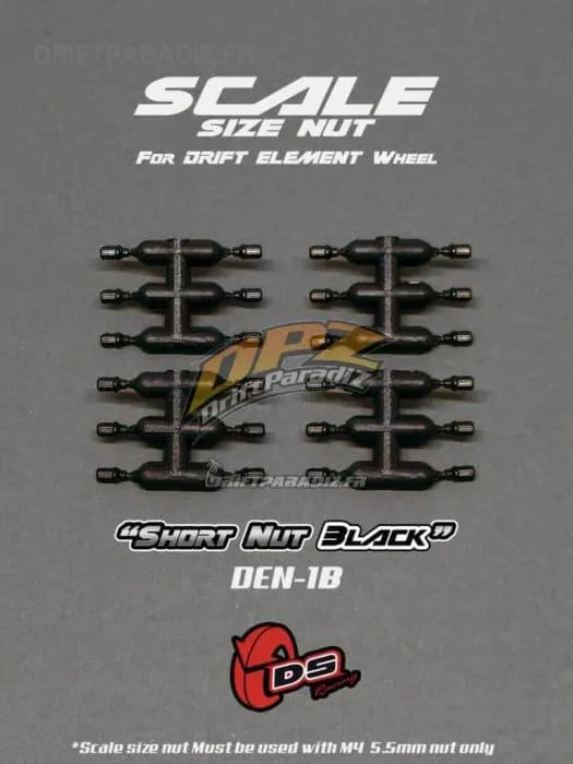 Goujons courts noirs pour jantes DS Racing, roues de voiture, fixation esthétique et durable.