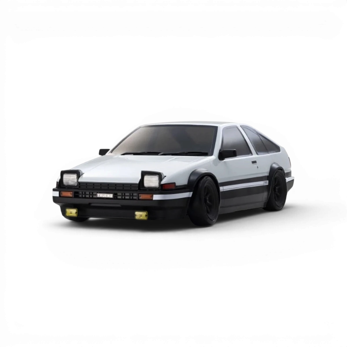 Carrosserie Toyota Sprinter Trueno AE86 blanche pour voiture RC Kyosho FAZER D2, modèle 1:10 Drift ReadySet, vue détaillée