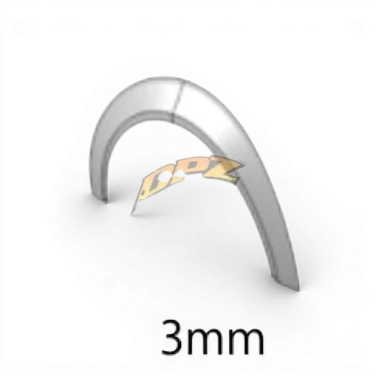 Pare-chocs universel en 3 mm plat de la marque RC Art pour carrosseries Fender URAS, visible en finition noire.