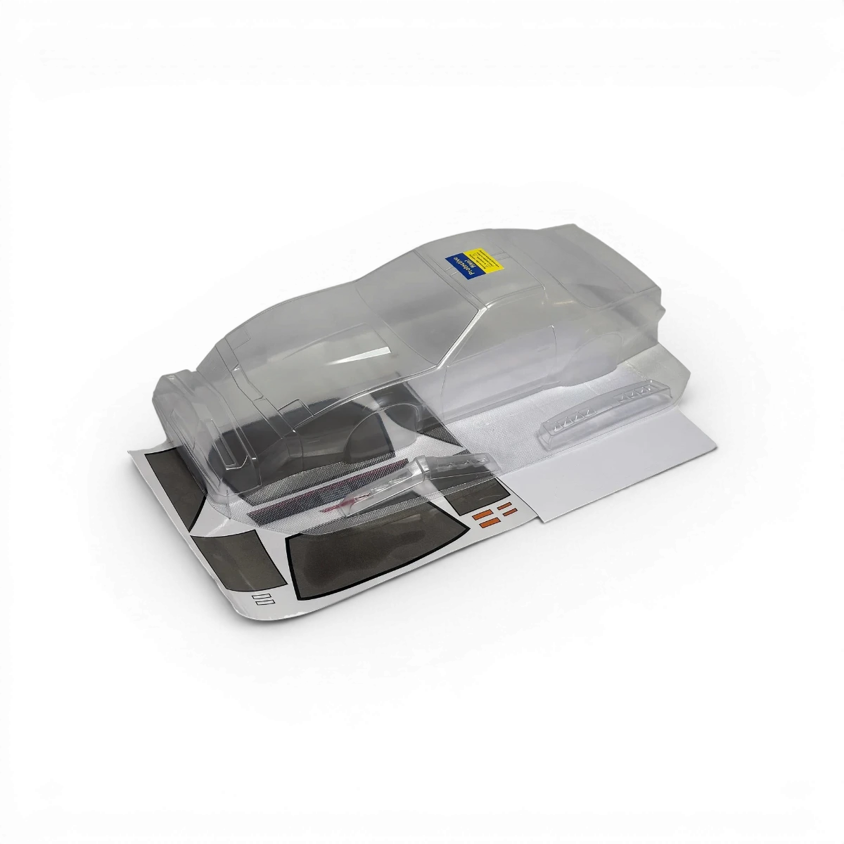 Modèle de carrosserie Firebird Trans Am 1982 en plastique Aplastics RC pour voiture télécommandée, détails précis et finition soignée.