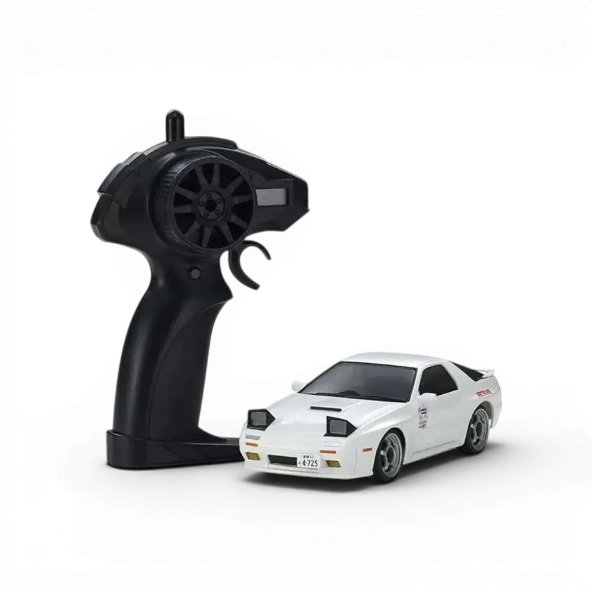 Carrosserie Mini-Z 1:28 Mazda Savanna RX-7 FC3S Initial D de Kyosho, modèle réduit de voiture sportive blanche.