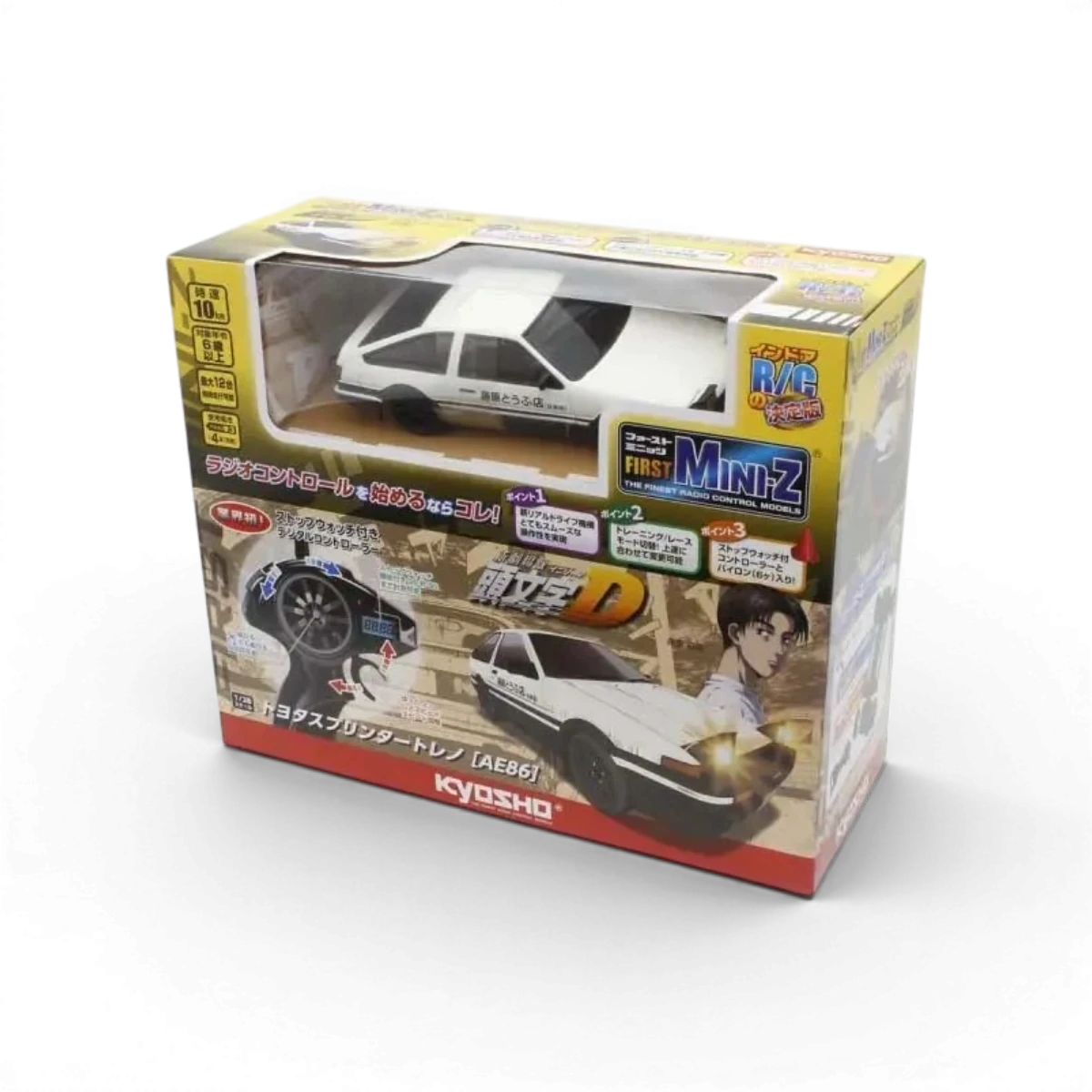 FIRST MINI-Z 1:28 INITIAL-D TOYOTA SPRINTER TRUENO AE86 WH/BK - Kyosho - DriftParadiZ