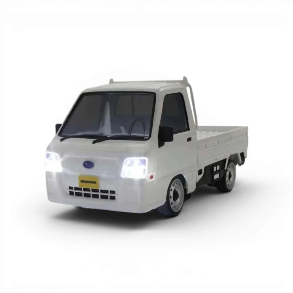 Carrosserie pour voiture miniature FIRST MINI-Z 1:28 Subaru Sambar WH de Kyosho, vue de face avec détails du véhicule.