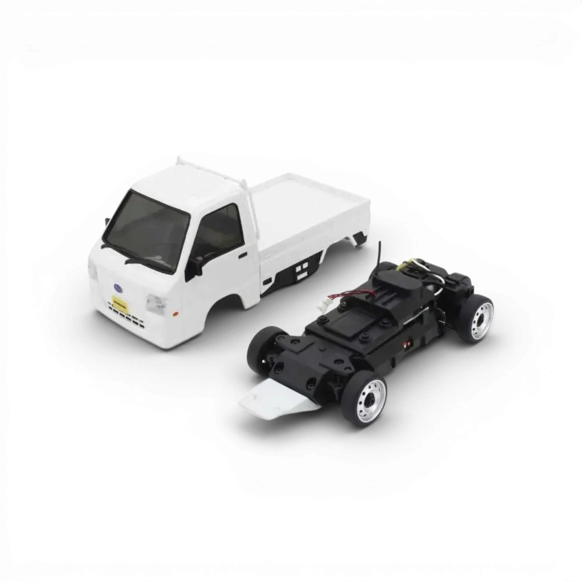 Carrosserie pour voiture miniature FIRST MINI-Z 1:28 Subaru Sambar WH de Kyosho, en plastique avec détails réalistes.