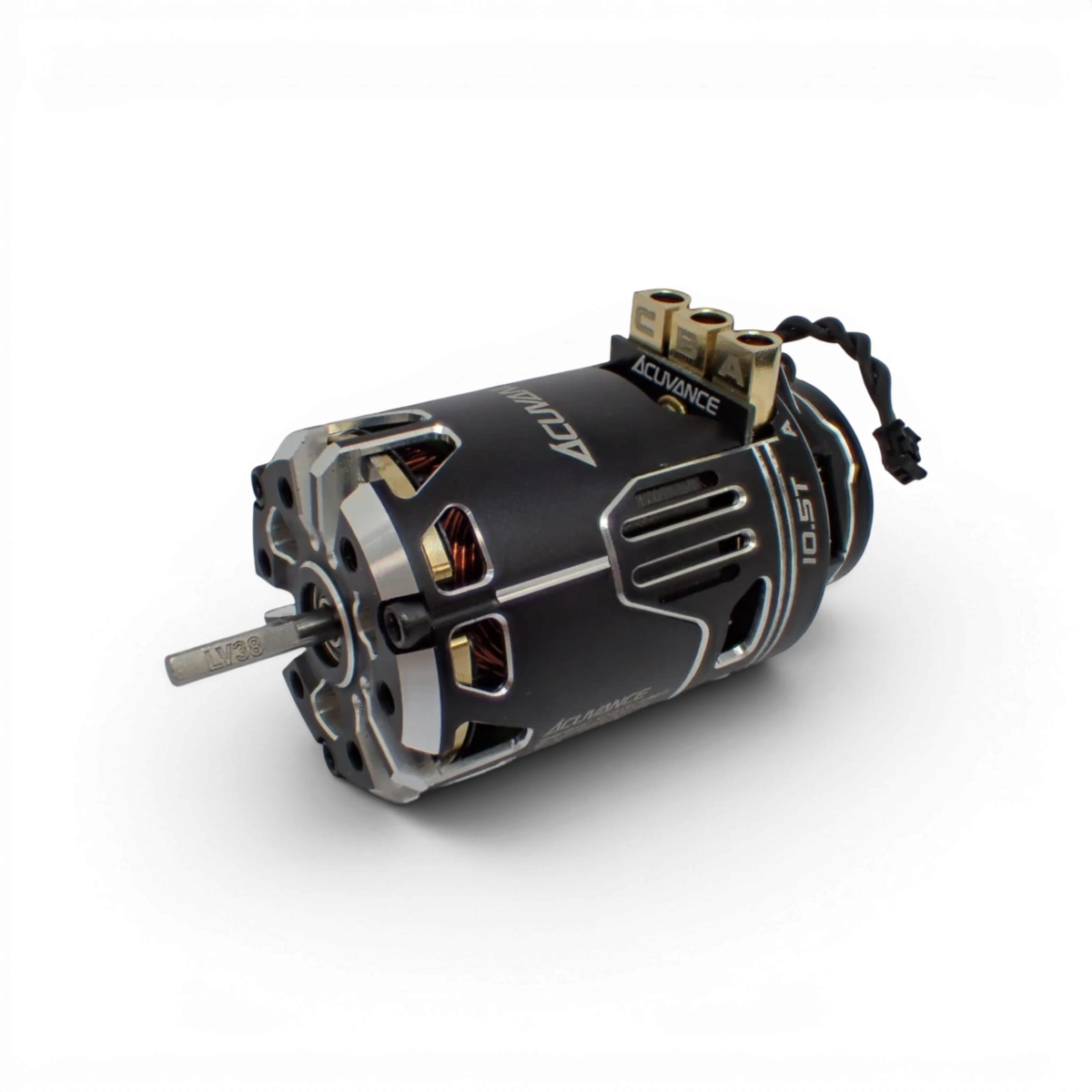 Ventilateur intégré Fledge 10.5T avec moteur brushless, produit électronique de la marque Acuvance, vue de face.