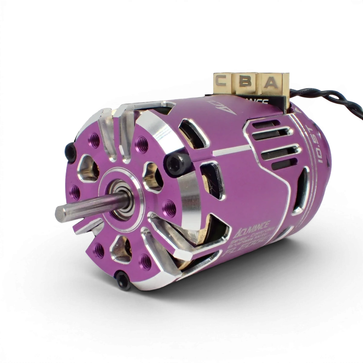 Ventilateur intégré Fledge 10.5T violet avec moteur brushless, produit électronique de la marque Acuvance.