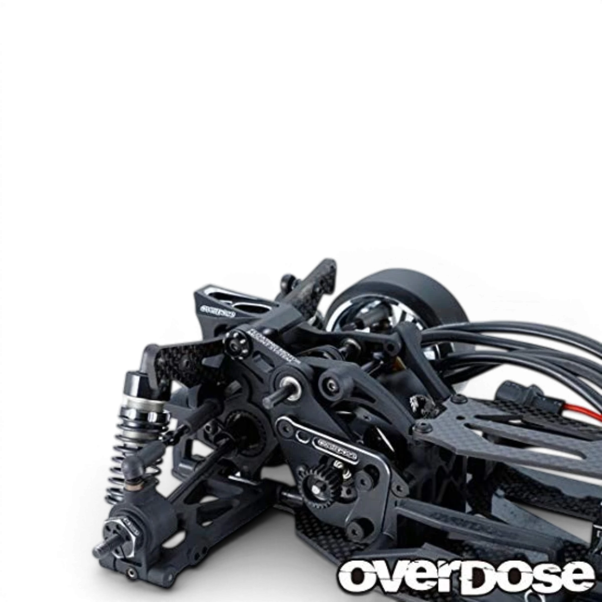 Support moteur flottant noir Overdose pour OD Galm, pièce détachée robuste pour montage de moteur, design pratique et fiable.