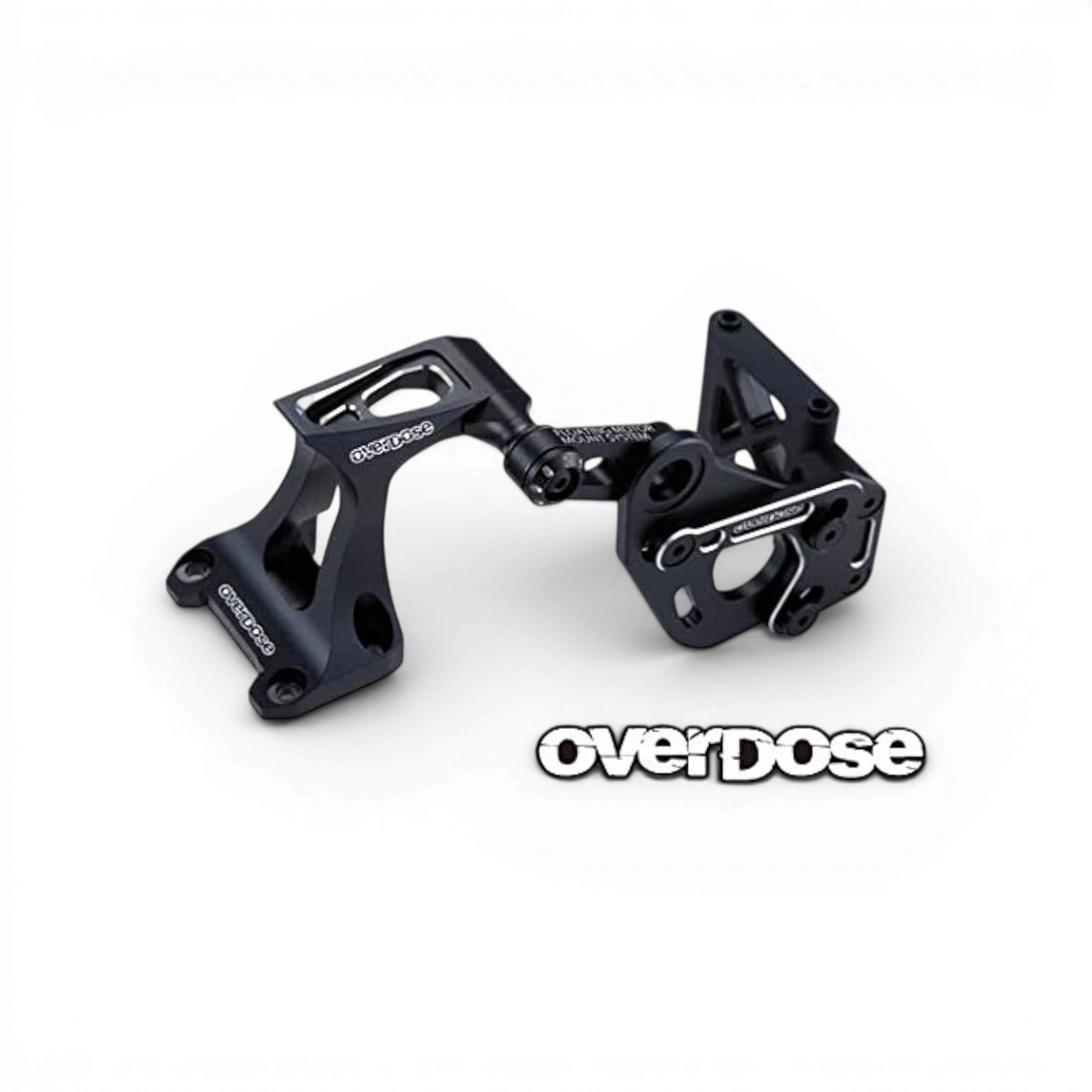 Support moteur flottant noir pour OD Galm, pièce détachée Overdose, fixation stable pour bateau.