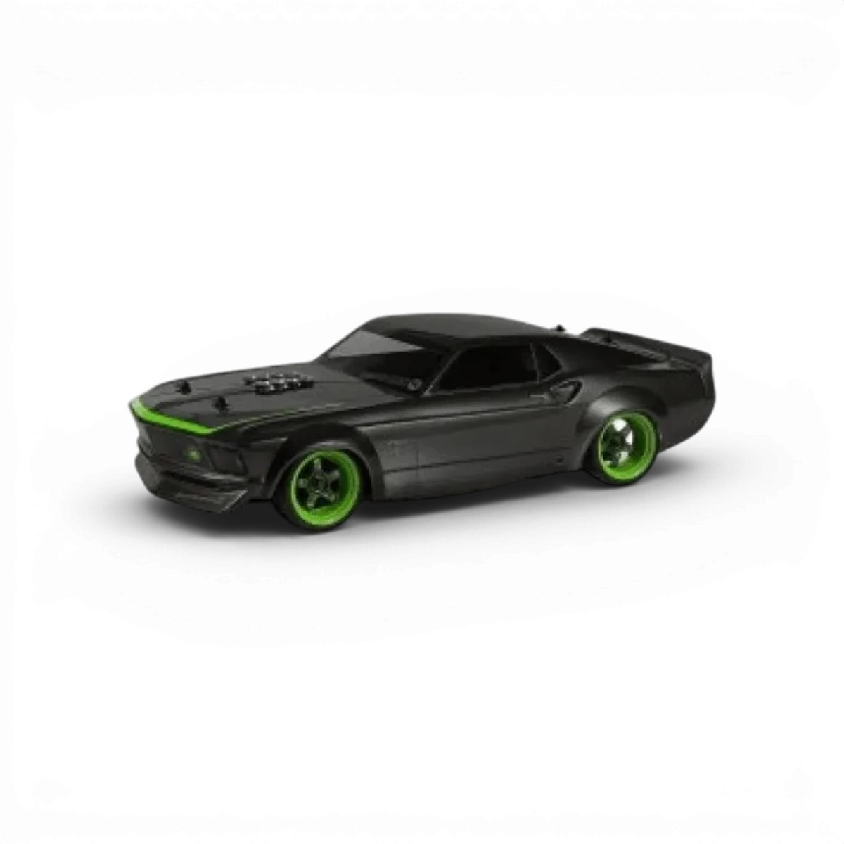 Voiture Ford Mustang 1969 RTR-X HPI, carrosserie de modèle réduit, avec détails réalistes et peinture fidèle au original.