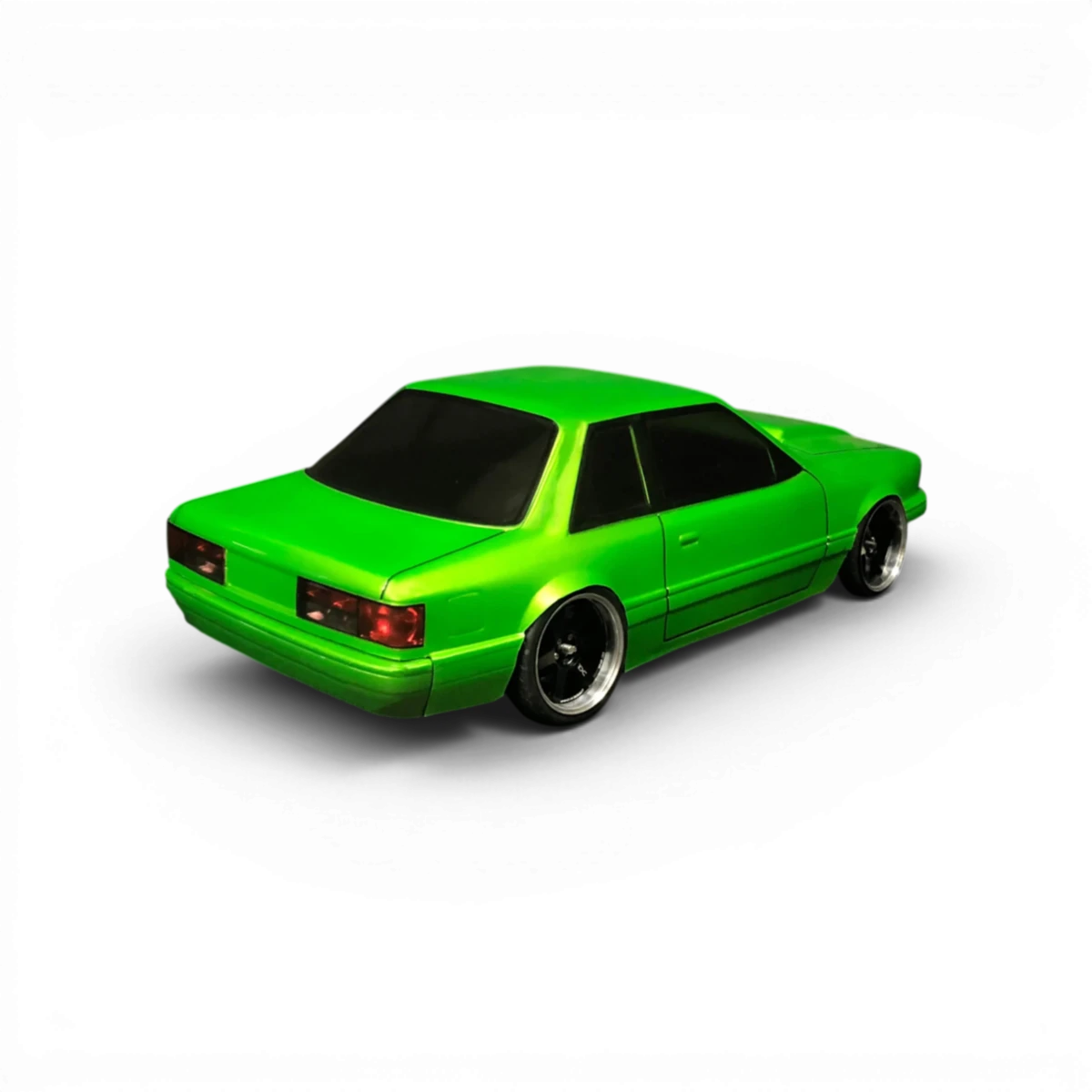 Modèle de carrosserie Ford Mustang Notch pour voiture RC de la marque Aplastics RC, en plastique noir brillant.