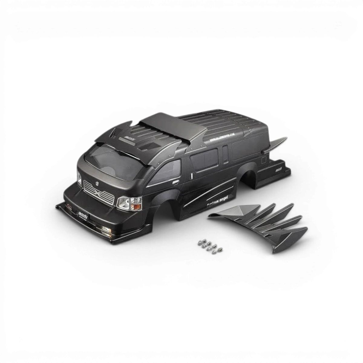 Carrosserie Furious Angel Noir de Killer Body, design détaillé pour voitures radiocommandées.