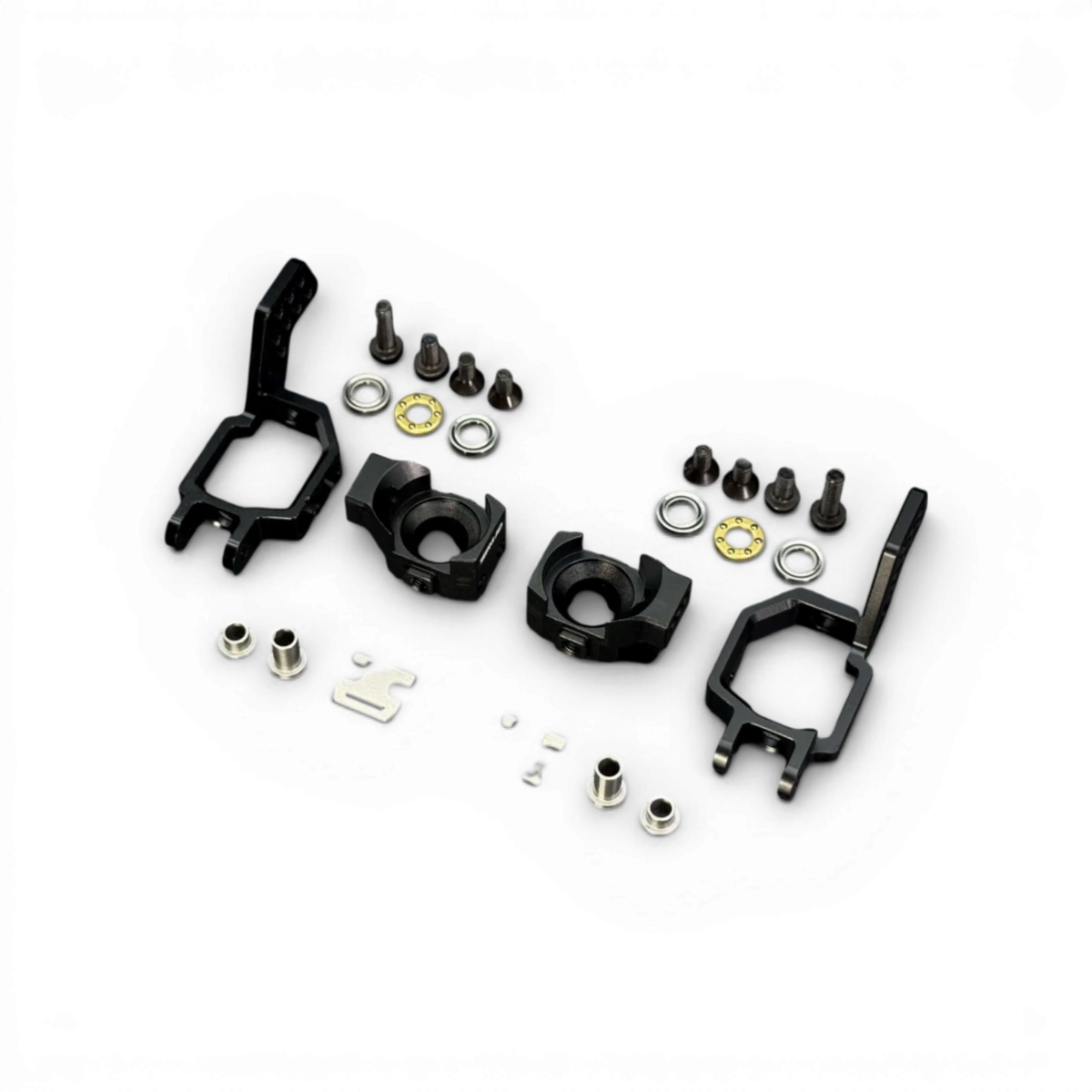 Fusées arrière en aluminium réglables de la marque TEAM AD, pour voiture RC, visibles avec détails de fixation et finition métallique.