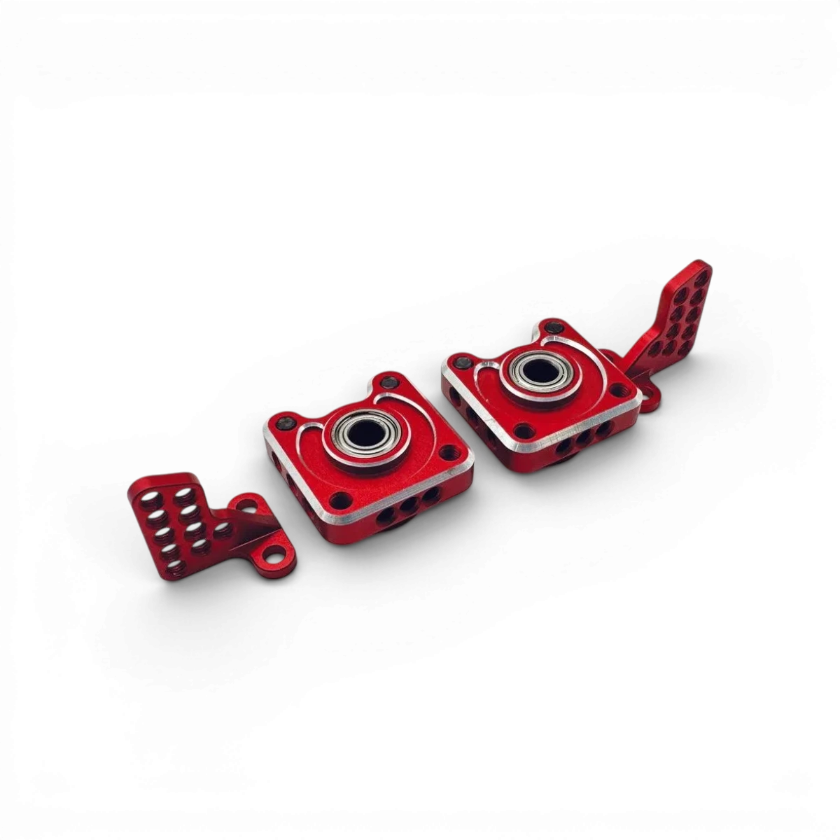Fusées arrière en aluminium Shark de RhinoRacing pour voiture de drift, visibles avec détails de conception métallique.
