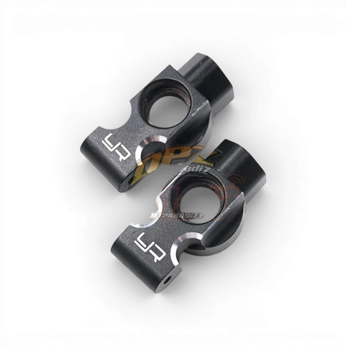 Fusées arrière en aluminium de la série YD2 de Yeah Racing pour voitures RC, avec détails en noir et design robuste.