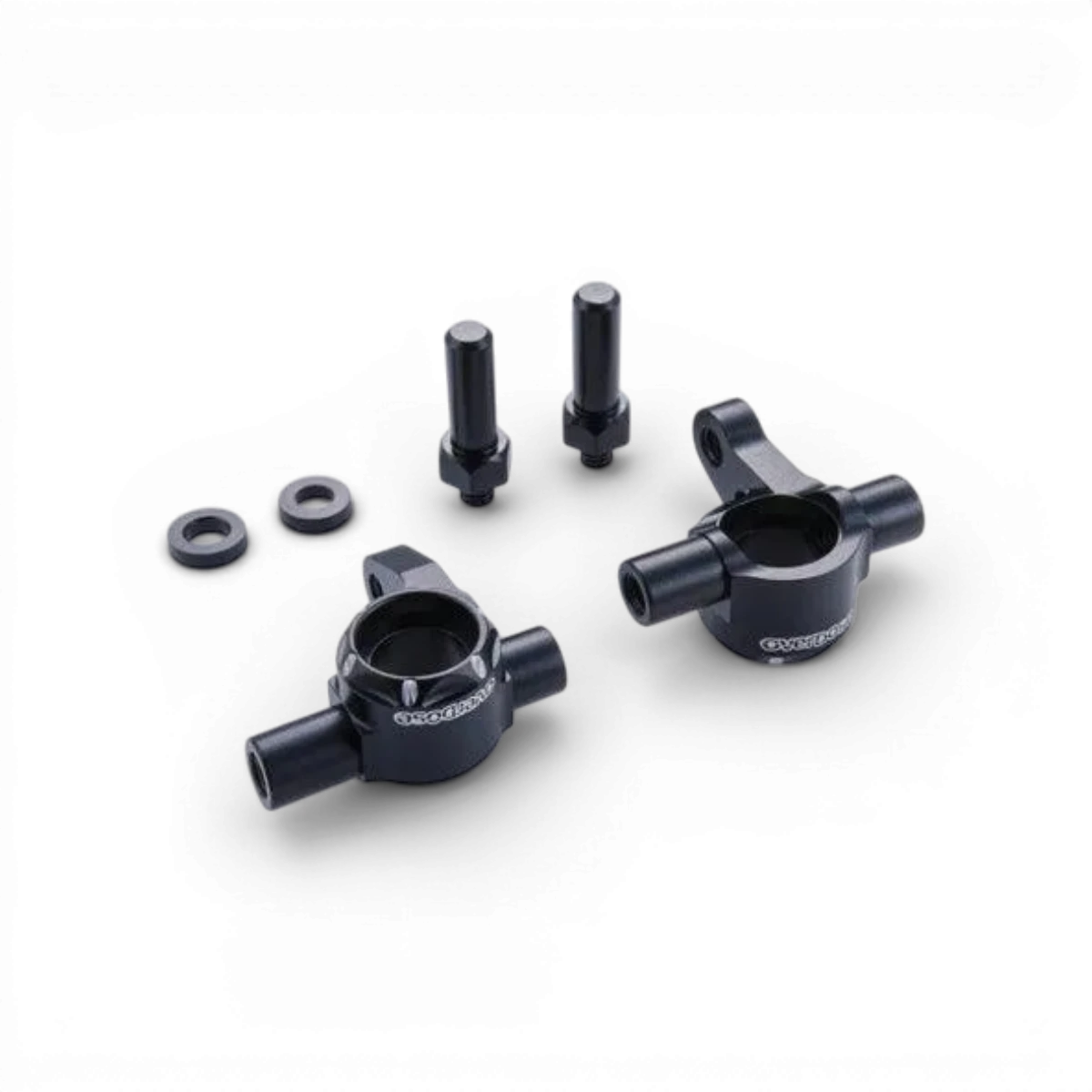 Fusées en aluminium Noires pour série Galm, pièces détachées Overdose, design léger et durable pour modélisme RC.