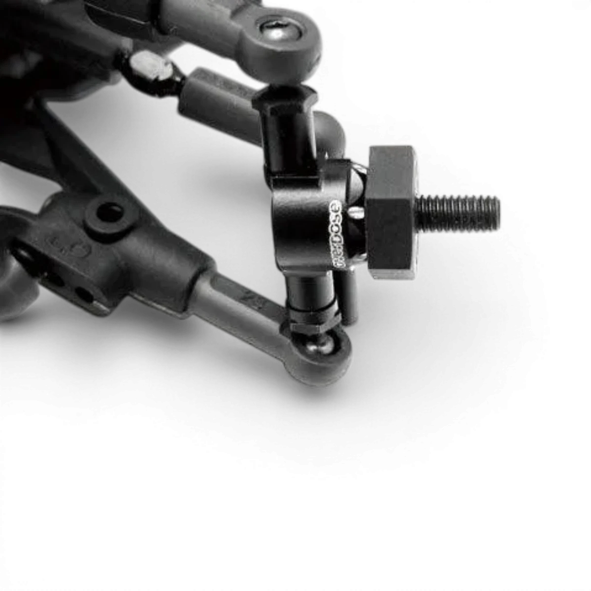 Fusées en aluminium noires Overdose pour série Galm, pièces détachées pour modélisme RC drift, design léger et durable.