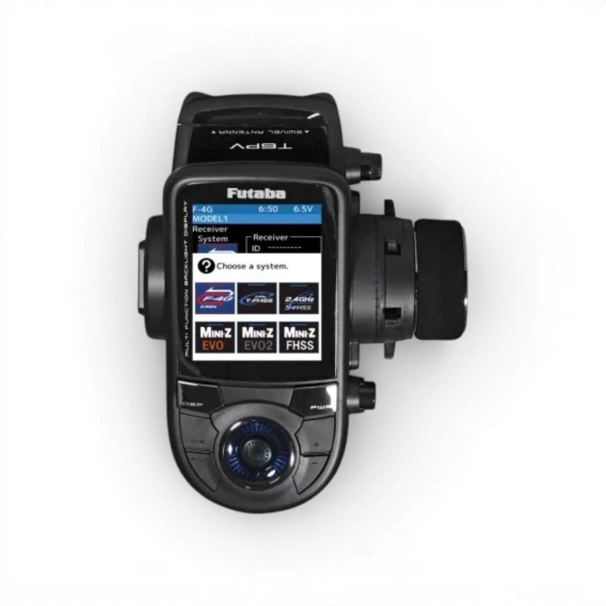 Radio Futaba T6PV F-4G/T-THSS/S-FHSS avec récepteur R404SBS-E pour contrôle électronique de modélisme.