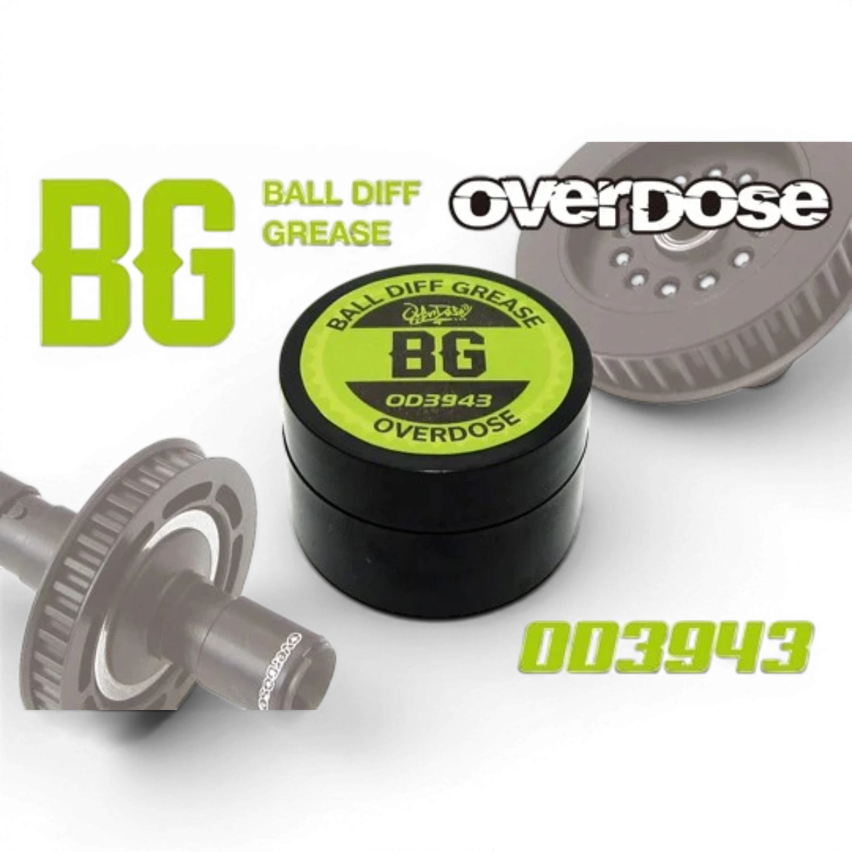 Graisse spéciale pour différentiel à billes Overdose, 5g, pièce détachée, texture grasse et blanche pour lubrification.