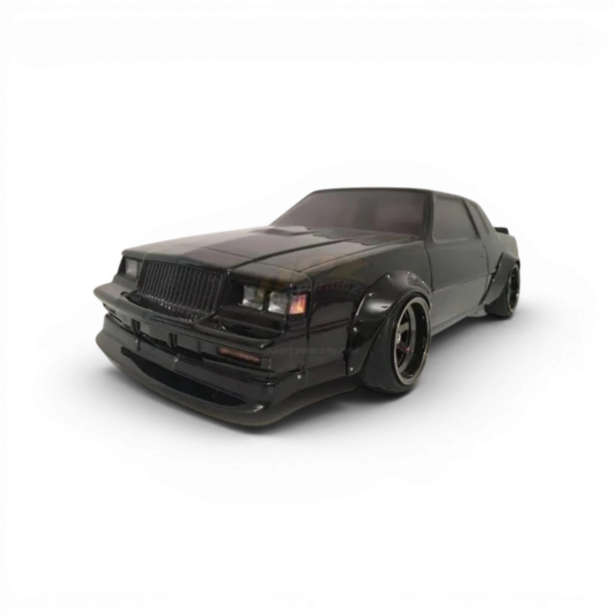 Kit de carrosserie Grand National large pour voiture RC Buick, marque Aplastics RC, visible avec détails de la carrosserie.