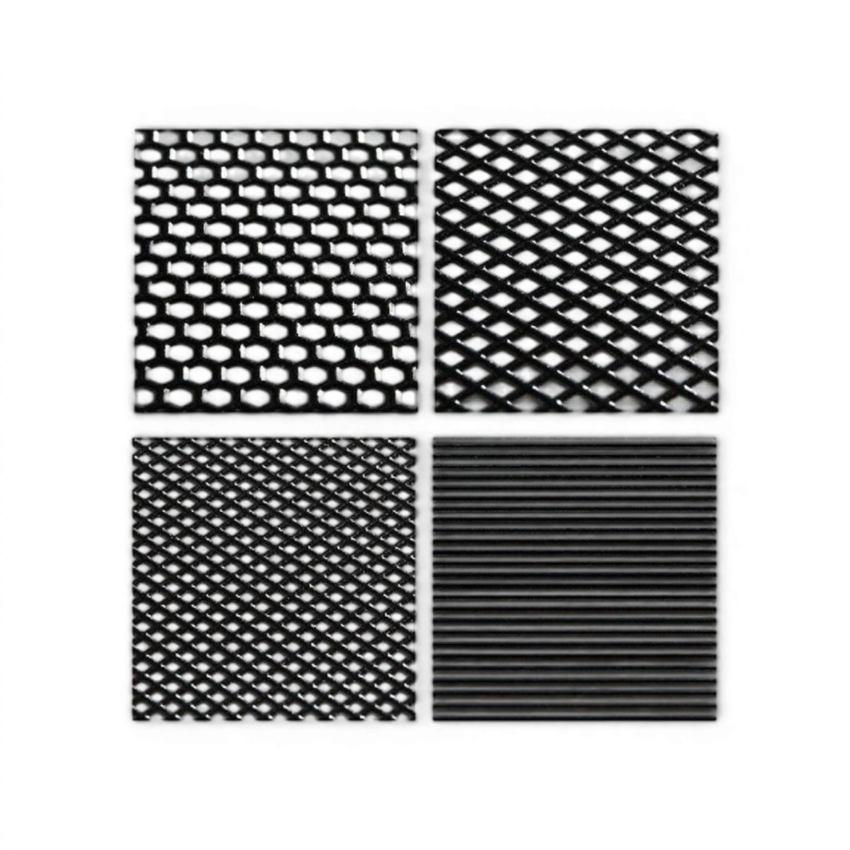 Grille autocollante réelle 3D gris de marque Wrap-UP Next, lignes moyennes, dimensions 130x75mm, pour décoration de voiture
