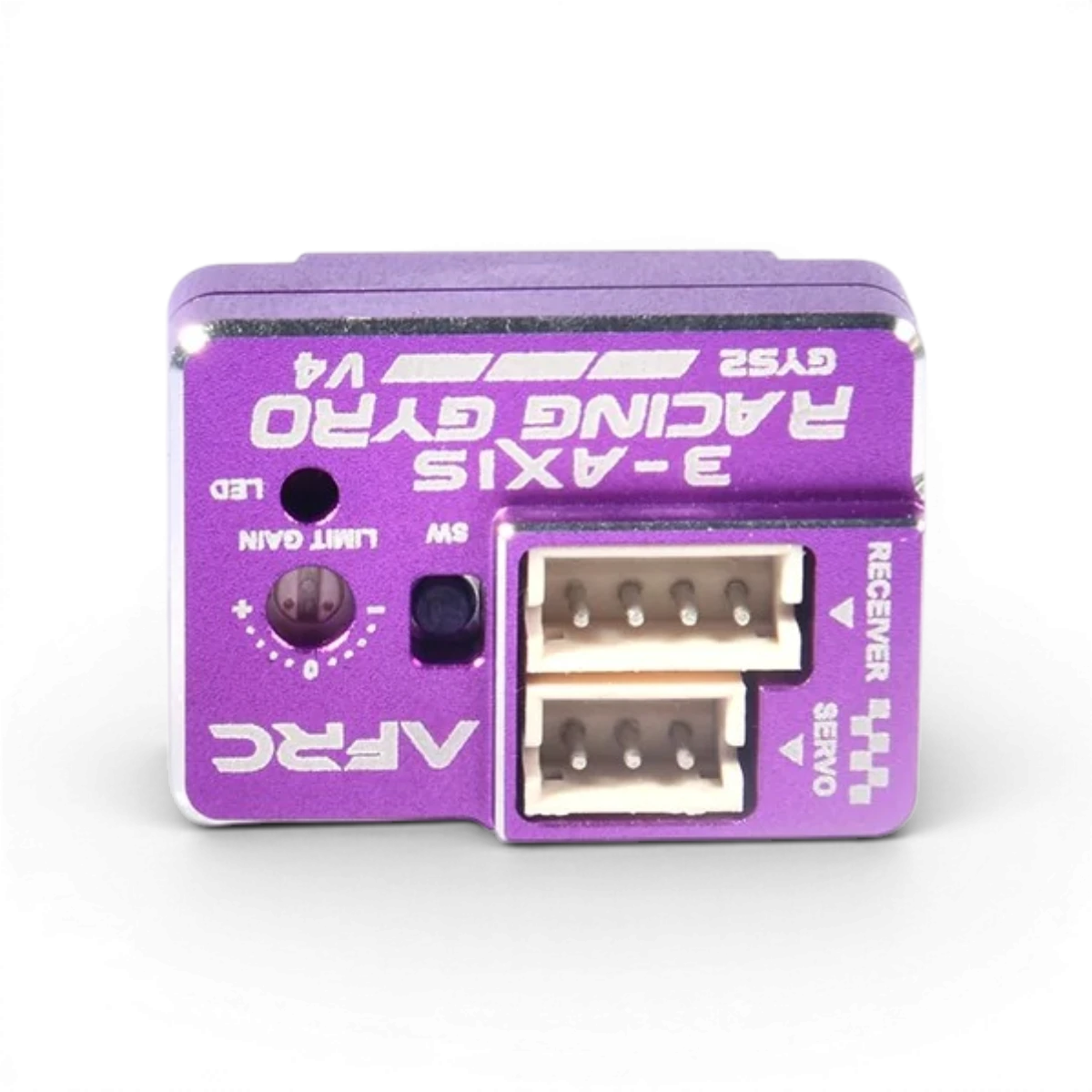 Gyro mini drift AFRC GYS-2 V4, électronique pour voiture RC, visible avec composants et circuit imprimé.